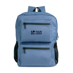 Mochila de pele de PU com bolsos frontais e laterias de rede 15,6”