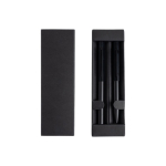 Conjunto de caneta e roller de alumínio, design hexagonal, tinta preta cor preto