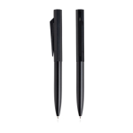 Conjunto de caneta e roller de alumínio, design hexagonal, tinta preta cor preto