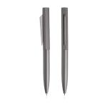 Conjunto de caneta e roller de alumínio, design hexagonal, tinta preta cor antracite