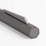 Conjunto de caneta e roller de alumínio, design hexagonal, tinta preta