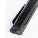 Conjunto de caneta e roller de alumínio, design hexagonal, tinta preta