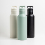 Garrafa térmica de aço inoxidável, pega fixa, palhinha dobrável 500 ml