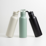 Garrafa térmica de aço inoxidável, pega fixa, palhinha dobrável 500 ml