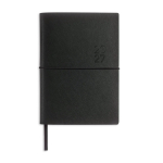 Agenda diária em espanhol e português com fecho elástico tubular A5 cor preto