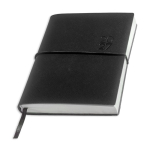 Agenda diária em espanhol e português com fecho elástico tubular A5 cor preto