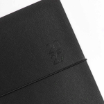 Agenda diária em espanhol e português com fecho elástico tubular A5 cor preto