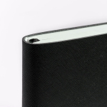 Agenda diária em espanhol e português com fecho elástico tubular A5 cor preto