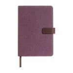 Agenda diária com capa de linho e fecho magnético tipo A5 cor bordeaux