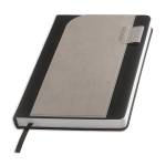 Agenda diária A5 com capa em pele sintética e bolso interior cor cinzento-claro
