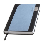 Agenda diária A5 com capa em pele sintética e bolso interior cor azul-claro