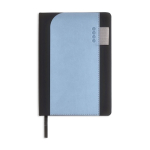 Agenda diária A5 com capa em pele sintética e bolso interior cor azul-claro