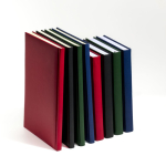 Agenda semanal A5 com capa em pele sintética e fita cor vermelho