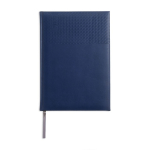Agenda semanal A5 com capa em pele sintética e fita cor azul-marinho