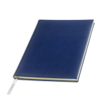 Agenda semanal A5 com capa em pele sintética e fita cor azul-marinho
