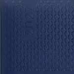 Agenda semanal A5 com capa em pele sintética e fita cor azul-marinho