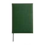 Agenda semanal A5 com capa em pele sintética e fita cor verde-escuro