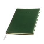 Agenda semanal A5 com capa em pele sintética e fita cor verde-escuro