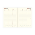 Agenda semanal A5 com capa em pele sintética e fita