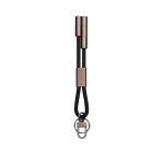 Porta-chaves carregador 2 em 1 nylon reciclado USB-C e Lightning 60W cor preto
