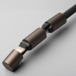 Porta-chaves carregador 2 em 1 nylon reciclado USB-C e Lightning 60W