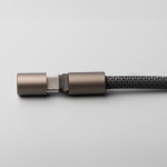 Porta-chaves carregador 2 em 1 nylon reciclado USB-C e Lightning 60W