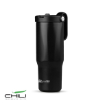 Copo térmico em aço inoxidável reciclado com palhinha rebatível 900ml