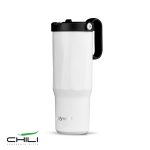 Copo térmico em aço inoxidável reciclado com palhinha rebatível 900ml