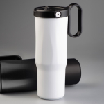Copo térmico em aço inoxidável reciclado com palhinha rebatível 900ml