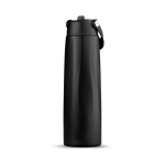 Copo térmico eco em aço inoxidável reciclado com pega e palhinha 1L cor preto