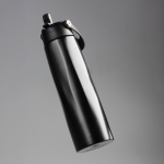 Copo térmico eco em aço inoxidável reciclado com pega e palhinha 1L cor preto