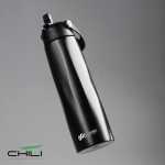 Copo térmico eco em aço inoxidável reciclado com pega e palhinha 1L cor preto