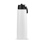Copo térmico eco em aço inoxidável reciclado com pega e palhinha 1L cor branco