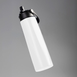 Copo térmico eco em aço inoxidável reciclado com pega e palhinha 1L cor branco