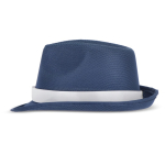 Chapéu personalizável de poliéster em várias cores brilhantes cor azul-escuro terceira vista