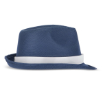 Chapéu personalizável de poliéster em várias cores brilhantes cor azul-escuro quarta vista