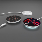 Carregador branco circular com indicador LED na base 15 W cor branco sexta vista