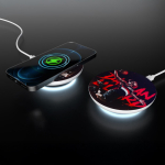 Carregador branco circular com indicador LED na base 15 W cor branco sétima vista