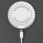 Carregador branco circular com indicador LED na base 15 W cor branco