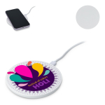 Carregador branco circular com indicador LED na base 15 W