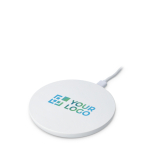 Carregador branco circular com indicador LED na base 15 W vista principal