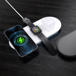 Carregador rápido sem fios 3 em 1 para telemóvel e acessórios 15 W cor branco sétima vista