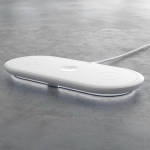 Carregador rápido sem fios 3 em 1 para telemóvel e acessórios 15 W cor branco nona vista