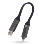 Cabo de carga portátil com múltiplas entradas e saídas para ligação cor preto quinta vista