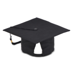 Clássico chapéu de formatura em cor preta para personalizar cor preto quarta vista