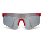 Óculos desportivos de alto rendimento coloridos com lentes prateadas segunda vista