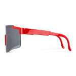Óculos desportivos de alto rendimento coloridos com lentes prateadas quarta vista