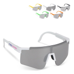 Óculos desportivos de alto rendimento coloridos com lentes prateadas