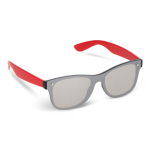 Óculos de sol com lentes espelhadas UV400 com hastes coloridas cor vermelho
