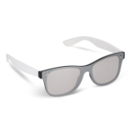 Óculos de sol com lentes espelhadas UV400 com hastes coloridas cor branco